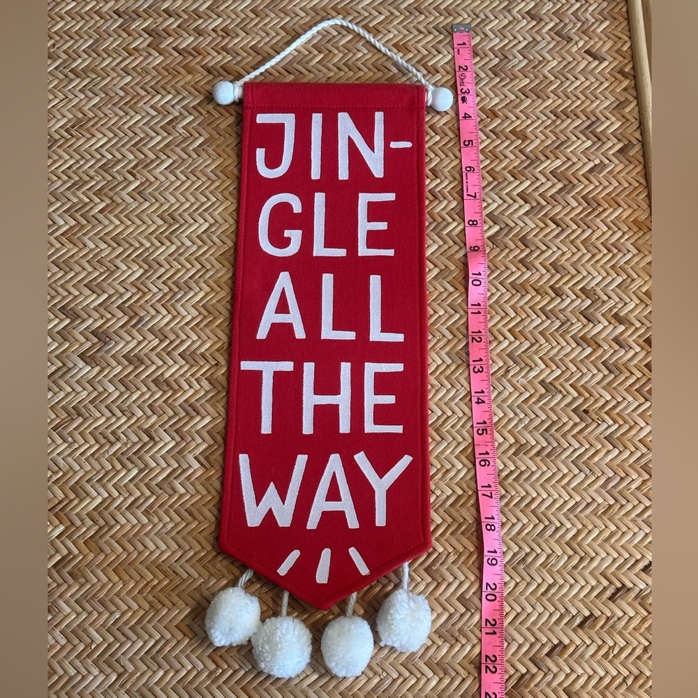 “Jingle All The Way” Hanging Fabric Christmas Wall Decor - Picture 2 of 4